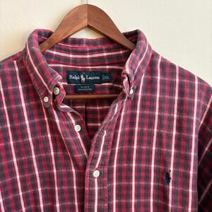 Vintage 1990's Polo Ralph Lauren Small Pony Embroidered All Cotton Flannel Shirt